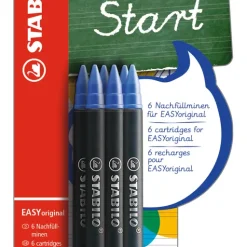 Patronen Zum Nachfüllen - STABILO EASYoriginal Refill - Medium - 6er Pack - Schreibfarbe Blau (löschbar)