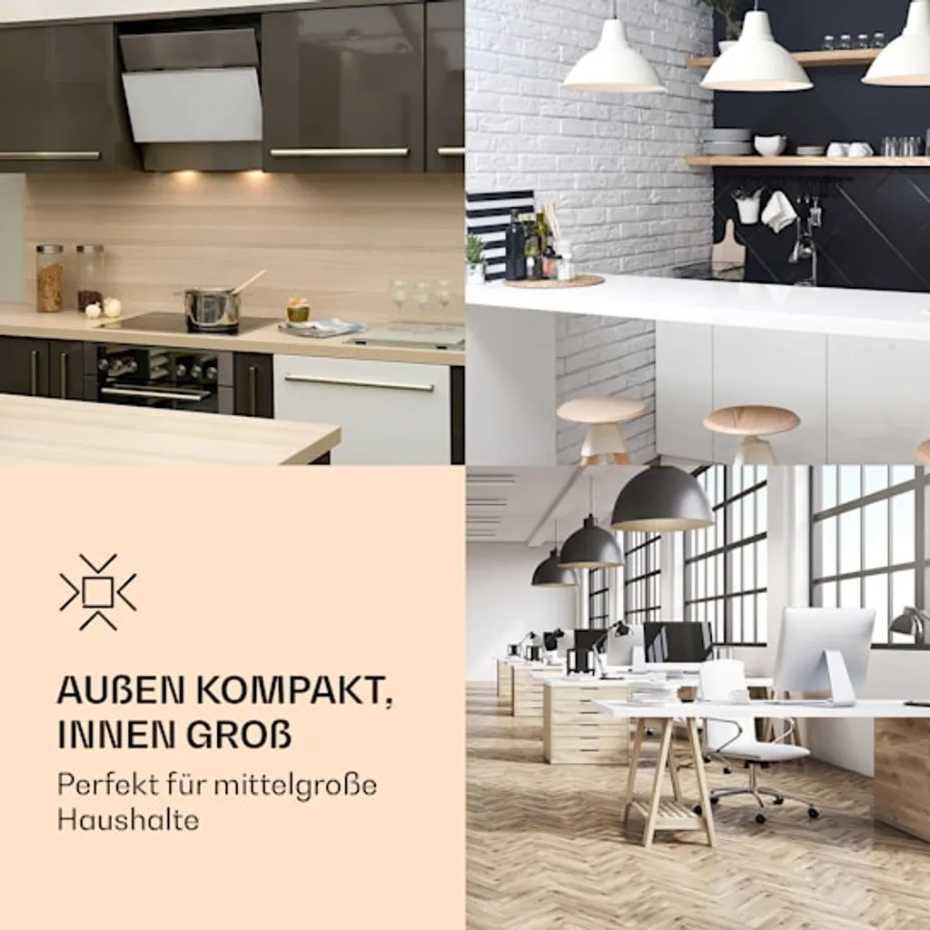 Klarstein Laika 60L Gefrierschrank , 60 Liter , 4-Sterne-Gefrierfach , 3 Schubladen , Temperatur: -18 Bis 0 °C , 5-stufiger Thermostat , 41 DB , Retro-Look – Bild 3