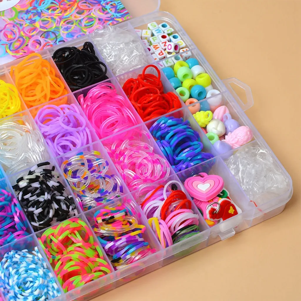 Stretoey Loom Bänder Set, 1600 Bunt Gummibänder Starter Box Mit Webrahmen Und Haken Rainbow Loombänder, DIY Silikon Ringe Freundschaftsbänder Für Armbände, Kinderspielzeug Für Weihnachten – Bild 4