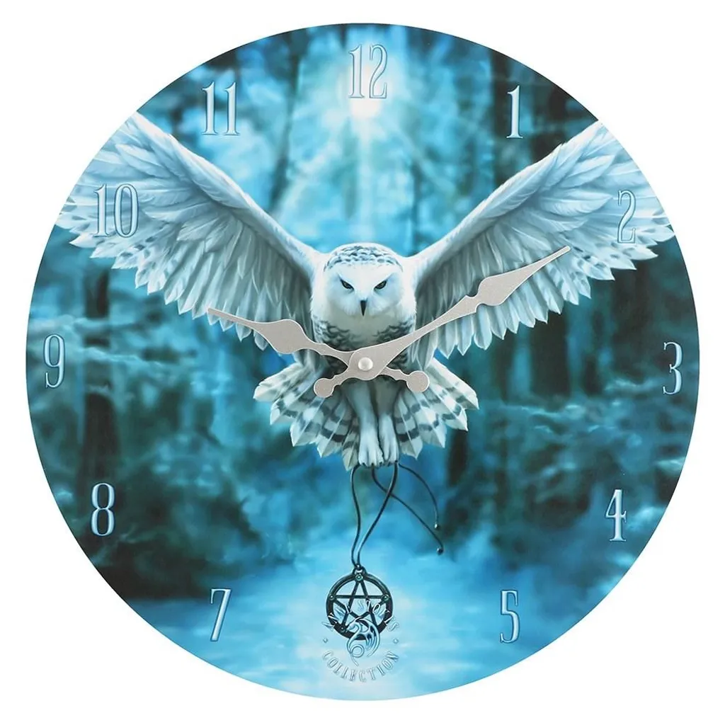 Anne Stokes - Wanduhr "Awake Your Magic" SD2727 (Einheitsgröße) (Blau/Weiß)