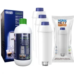 AguaNext 3x Ersatzt-Wasserfilter + Delonghi 500ml EcoDecalk Entkalk Von Wesper Kompatible Mit DeLonghi ECAM 45.366.B