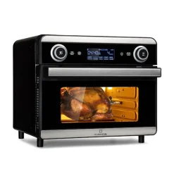 Klarstein AeroVital Jumbo 3in1 Heißluftfritteuse - 18L Heissluftfriteuse / Toaster / Dörrautomat , Airfryer Mit Touchscreen, 10 Programme, 30 Bis 230 °C, Edelstahl,inkl. 6-teiliges Zubehör
