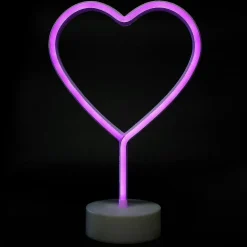 CEPEWA Rote LED NEON Leuchte Auf Fuß Herz, 28cm, Hochzeit, Polterabend, Party, Bar, Deko