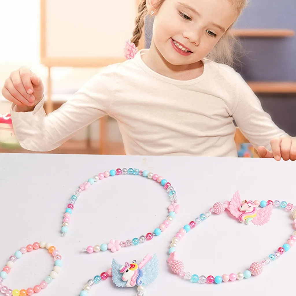 YisibaihTao 360PCS Kinder Perlen Schmuck, Auffädeln DIY Für Armbänder,Kinder Bastelperlen Set,Armband Puzzle Perlen Machen Set,Bastelsets (bunt) – Bild 6