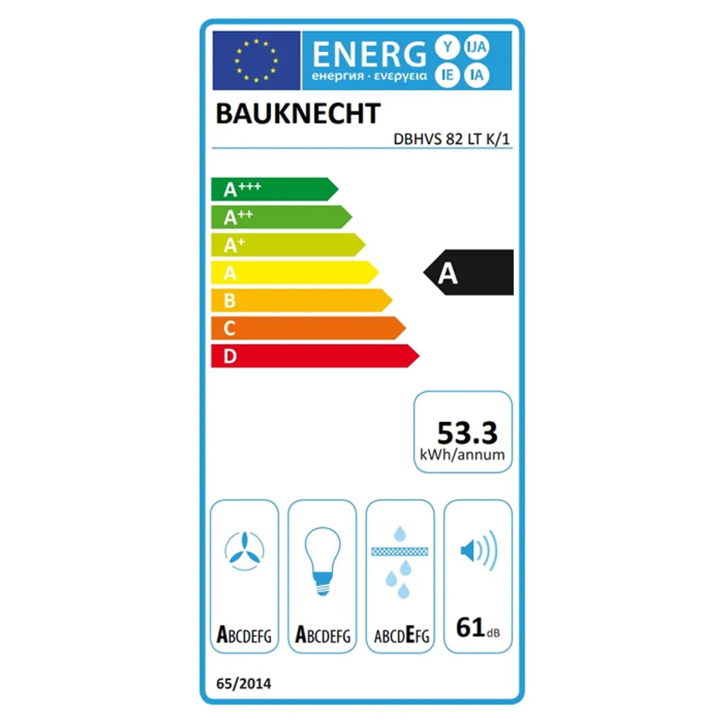 BAUKNECHT DBHVS 82 LT K/1 Kopffrei-Dunstabzugshaube 80cm – Bild 14