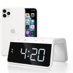 Caliber Europe Caliber HCG019QI-WA - Digitaler Wecker Mit Drahtlosem Ladegerät - Weiß