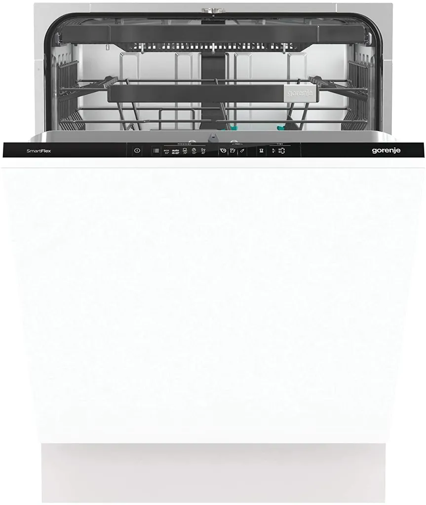 Gorenje GV 671C 60 Vollintegrierbarer Geschirrspüler / 60cm / 16 Maßgedecke / Höhenverstellbarer Oberkorb / SpeedWash In 15 Minuten / Automatikprogramme / Automatische Türöffnung