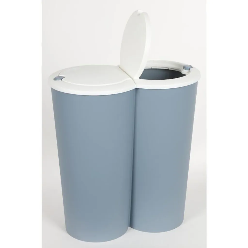 Deuba Mülleimer 50 L Duo 2fach Trennsystem 2x25L Druckknopf-Automatik Küche Abfalleimer Müllbehälter Mülltrennung Büro, Farbe:schwarz - Black - Noir – Bild 19