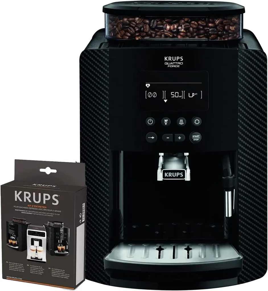 Krups Kaffeevollautomat Quattro Force EA817K Espresso Display Plus Reinigungs-/Pflegeset