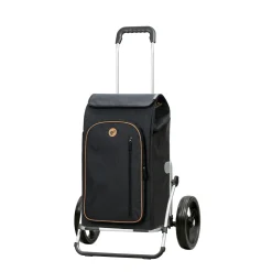 Andersen Shopper Andersen Einkaufstrolley Sondermodell Royal XXL Alu Und 61 Liter Einkaufstasche Folke Schwarz Mit Kühlfach, Trolleygestell Zusammenklappbar