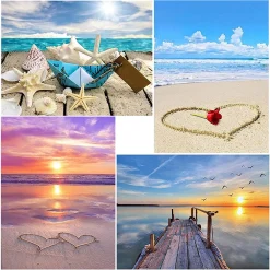 Hikeren 4 Packung 5D Diamant Painting Full Drill Set,DIY Diamond Painting Strand Kreuz Stich Diamond Dekoration