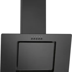 Bomann DU 7602 G Kopffreie Vertikal-Dunstabzugshaube 60cm, Glas-Front, Umluft- Oder Abluft-Betrieb & LED Beleuchtung, Mit Aluminium-Dunstfilter, Abzug 350 M3/h, Schwarz