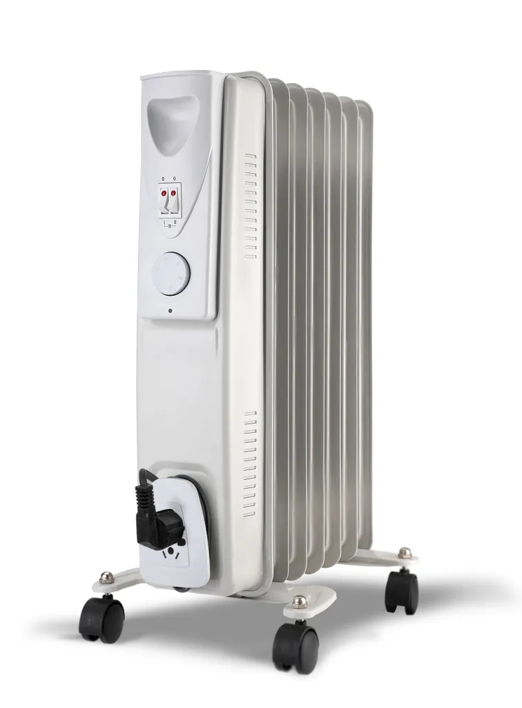 Spetebo Ölradiator Elektro Heizung 1500W - 6 Rippen - Lamellen Heizkörper Radiator Öl Heizer Elektrisch