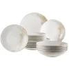Maeser Mäser 931949 Tafelservice Ossia Für 6 Personen, Steinzeug, Weiß/beige (1 Set, 18-teilig)