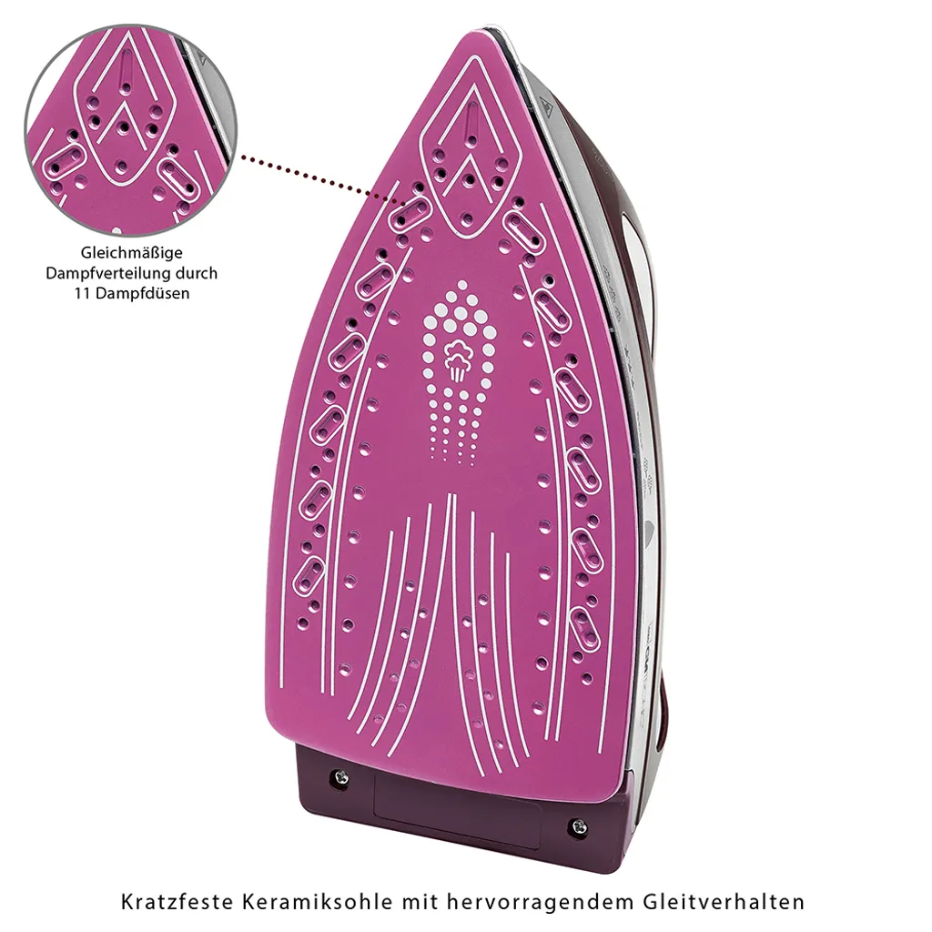 CLATRONIC Dampfbügelstation Bügeleisen Dampfstation Keramiksohle 2300 W, DBS 3749 – Bild 7