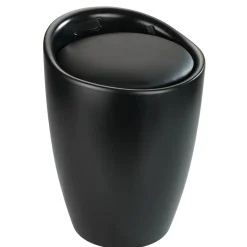 Wenko Hocker Candy Black Matt, Mit Wäschesack