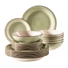 Maeser Mäser 931876 Tafelservice Lumaca Für 6 Personen, Steinzeug, Olivegrün (1 Set, 18-teilig)
