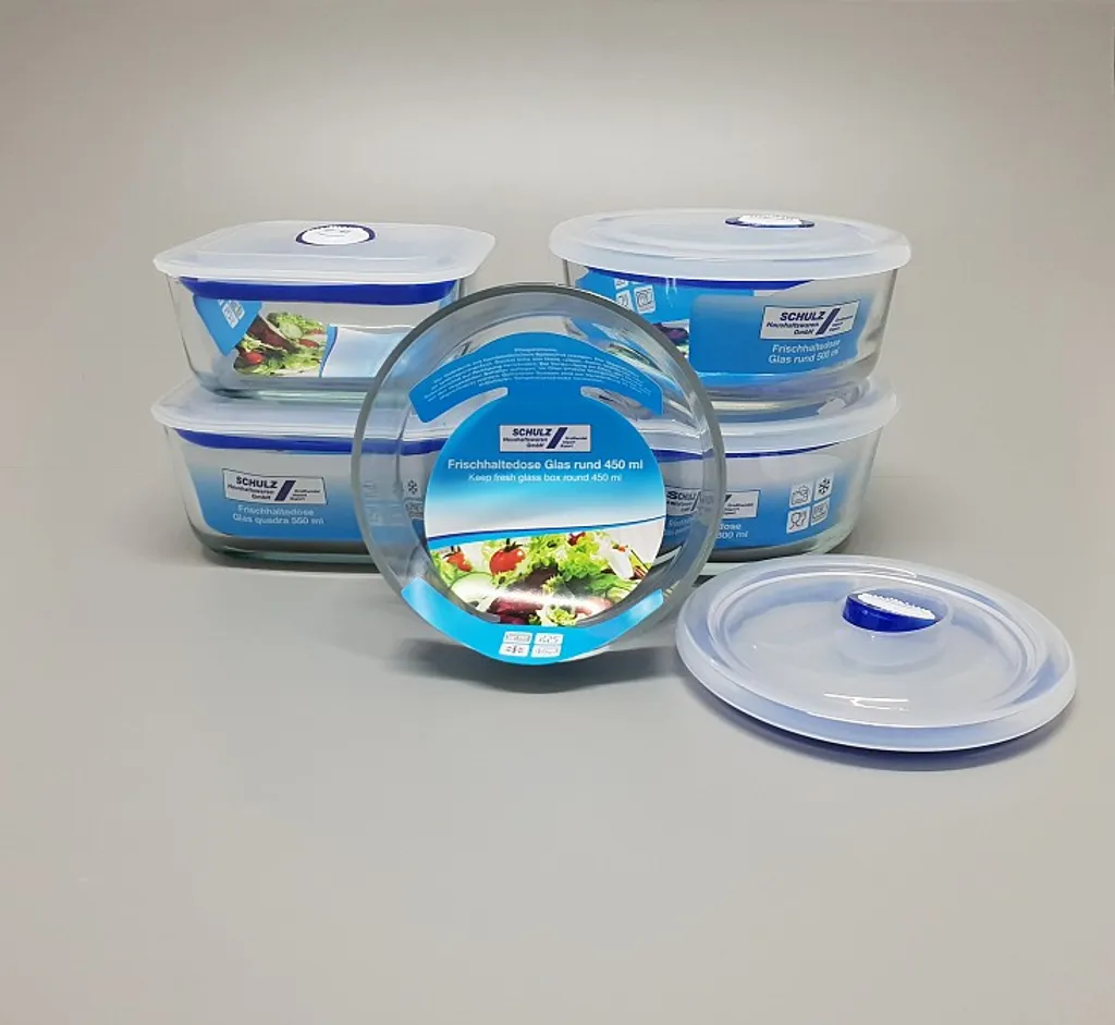 Schulz Haushaltswaren 10 Tlg. Frischhaltedosen Aus Glas Mit Deckel, Gefrierdose, Vorratsdose