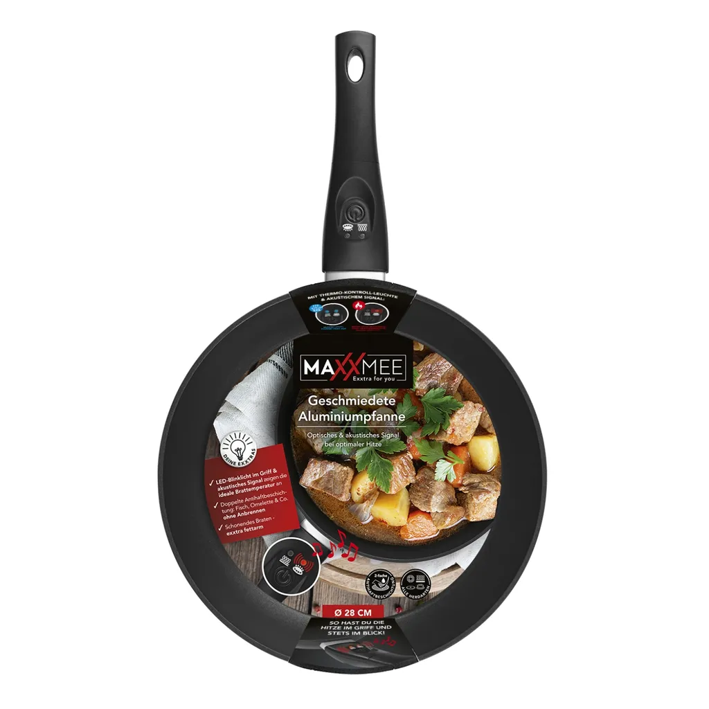 Maxxworld Pfanne Bratpfanne LED Anzeige Signalton Beschichtung Antihaft Induktion Kochen – Bild 4