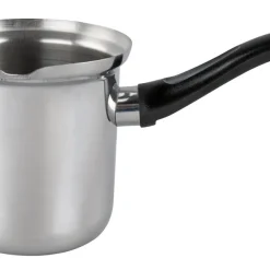 Fackelmann Kaffeetopf Ø 9 Cm, Milchtopf Aus Edelstahl, Mokkakanne Geeignet Für Ceranfelder/ Gas-/ Induktions-/ Elektroherde (Farbe: Schwarz/Silber), Menge: 1 Stück