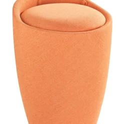 Wenko Hocker Candy Orange Leinenoptik