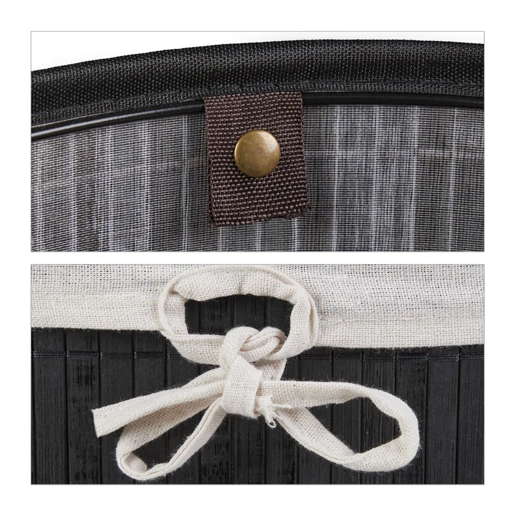 Relaxdays Bambus Wäschekorb Oval – Bild 8