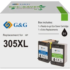 G&G 305XL Für HP 305 305XL Tintenpatrone - Ecosaver-kompatibel / Schwarz - 2 Packungen Pro Set