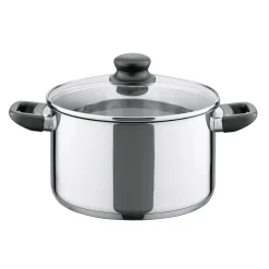 ELO 68224 Juwel De Luxe Fleischtopf 24cm Mit Glas-Deckel, Silber