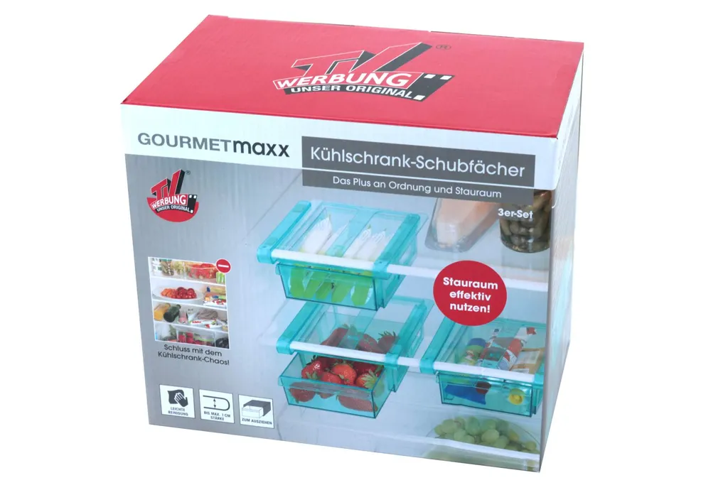 EASYmaxx GOURMETmaxx Klemm-Schublade Für Kühlschrank, 3er-Set Schublade Klemm Kühlschrank GOURMETmaxx Zusatzfach Gemüsefach 3er-Set Ordnung – Bild 17