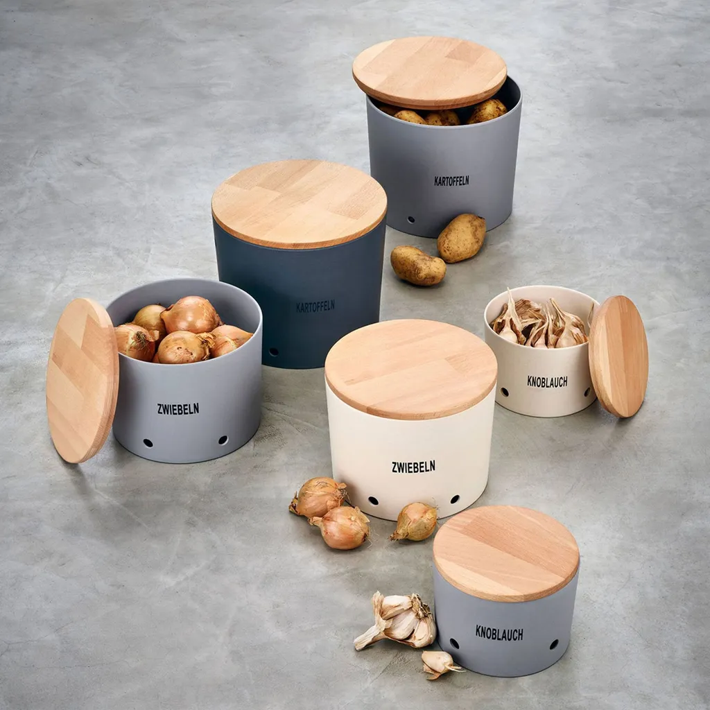 LS-LebenStil Natur Design Holz Kartoffeltopf 23x20cm Mad E In Germany Grau Silber – Bild 4