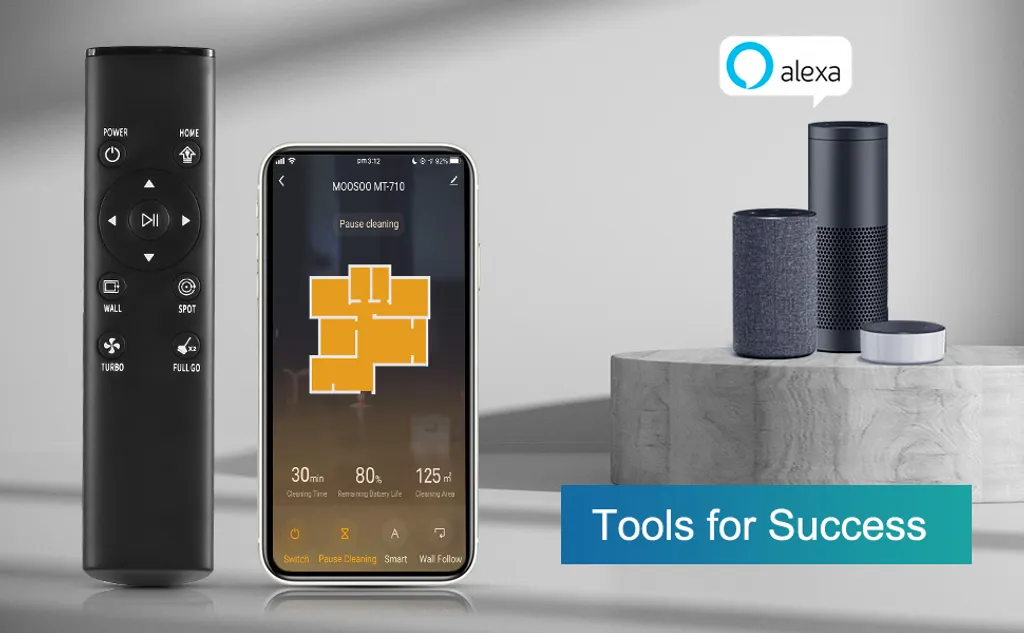 MooSoo Roboter-Staubsauger, 2000Pa Superdünner Intelligenter Selbstladender Roboter-Staubsauger Mit Sprachfunktion Alexa & Google Assistent – Bild 10