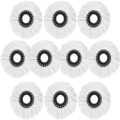 10er Ersatzkopf Disc Mop Clean Für Wischmopp Stück Ersatz Set Kopf Spin Twist Mikrofaser Ersatzmop Hoher Kompatibel Ersatz-Moppköpfe Weiß Retoo