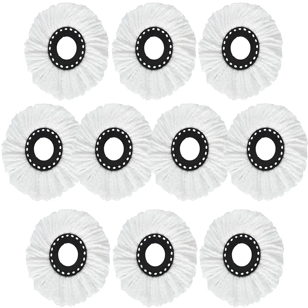 10er Ersatzkopf Disc Mop Clean Für Wischmopp Stück Ersatz Set Kopf Spin Twist Mikrofaser Ersatzmop Hoher Kompatibel Ersatz-Moppköpfe Weiß Retoo