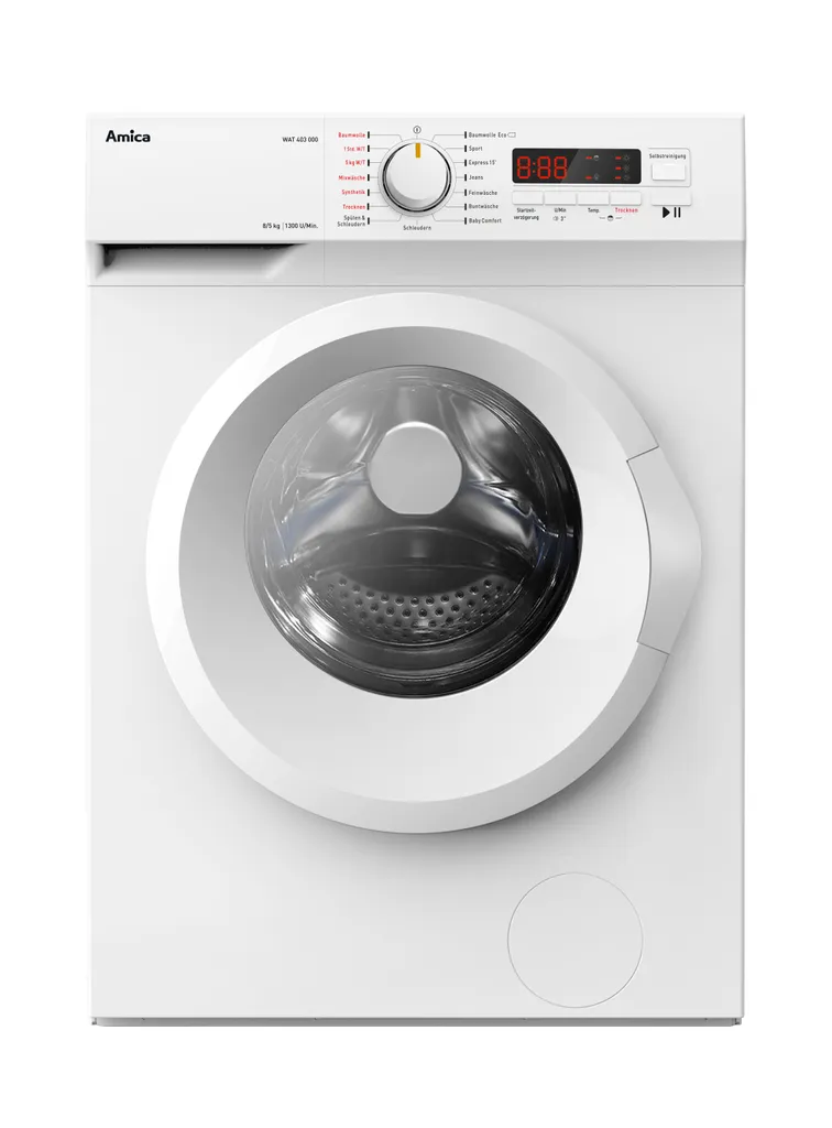 Amica WAT 403 000 Waschtrockner - 8 Kg Waschen / 5 Kg Trocknen - Weiß, 1400 U/Min