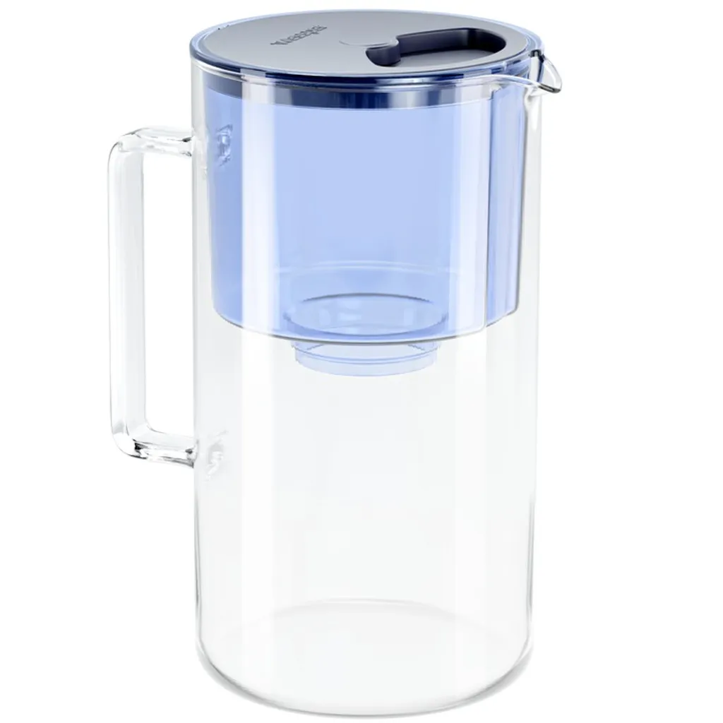 Wessper Glas Wasserfilter 2,5 L Mit 4 Filterkartuschen, Kompatibel Mit Brita Classic-Blau – Bild 2