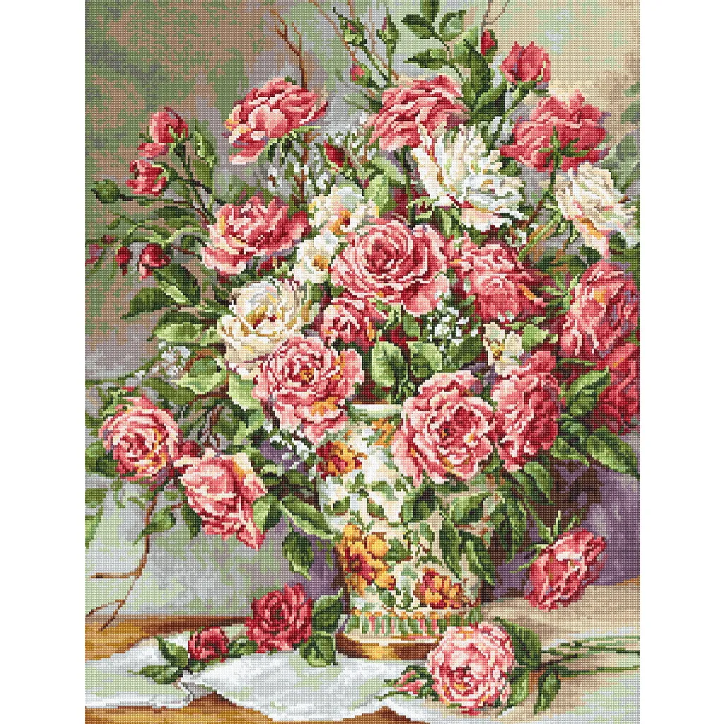 Luca S Luca-S Gobelin Set "Blumenstrauß Für Prinzessin", Zählmuster, 23x30cm