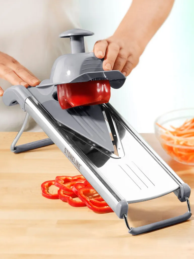 Stoneline Edelstahl Gemüsehobel Mit 5 Schneideinsätzen – Bild 16