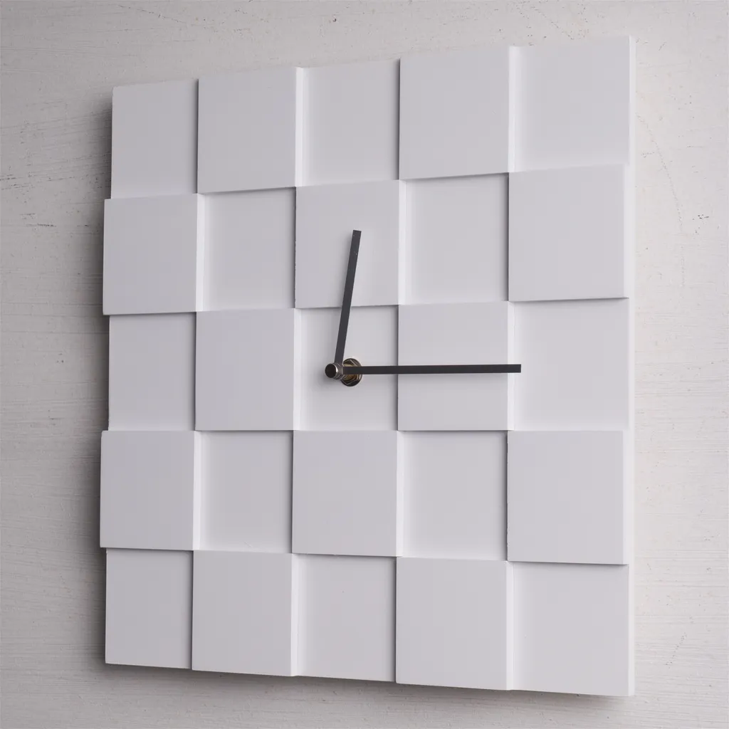 XTRADEFACTORY GMBH DESIGN WANDUHR 3D PLATES | 30cm Quadratische Küchenuhr Moderne Wanduhr – Bild 3