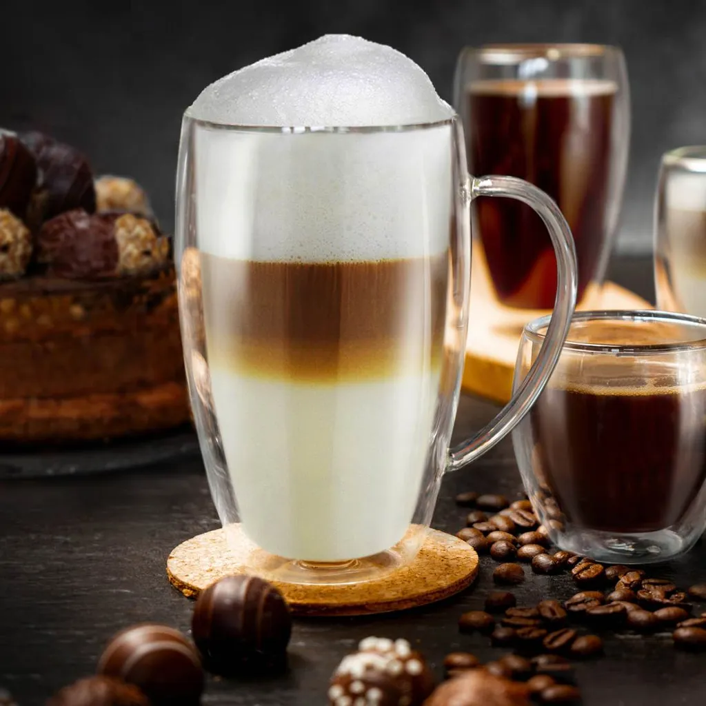 Creano Thermoglas Mit Henkel „DG-SHH“ 400 Ml,4er Set – Bild 2