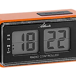 Atlanta 1881/12 Wecker Funk Funkwecker Digital Orange Licht Snooze Digitalwecker
