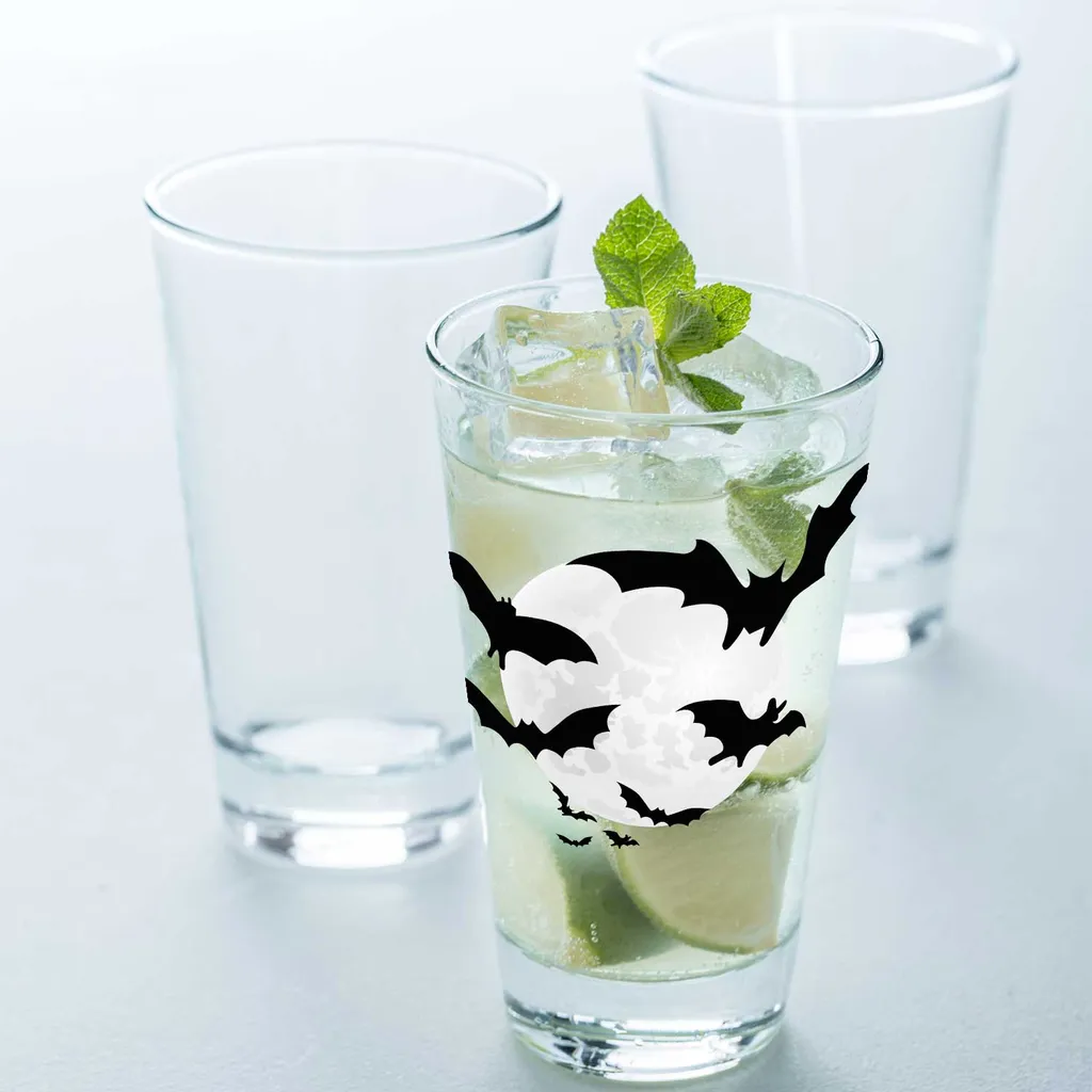 Gravurzeile Leonardo Wasserglas Mit UV-Druck "Fledermausschwarm" Für Halloween – Bild 3
