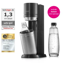 SodaStream Wassersprudler Titan Ohne CO2-Zylinder, 1x 1L Glasflasche Und 1x 1L Kunststoff-Flasche