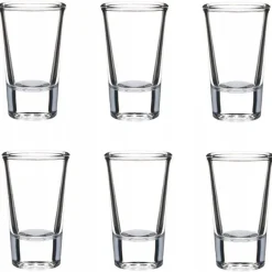 SCHLOSSEREI BAYERWALD Schnapsgläser Set 6 Stück Je 28 Ml - Shotgläser Wodka Schnaps Tequila Grappa - Transparent 7 Cm Höhe