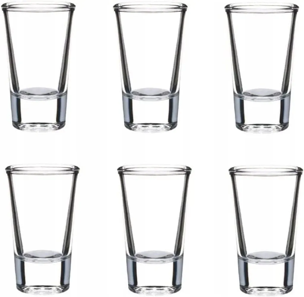 SCHLOSSEREI BAYERWALD Schnapsgläser Set 6 Stück Je 28 Ml - Shotgläser Wodka Schnaps Tequila Grappa - Transparent 7 Cm Höhe
