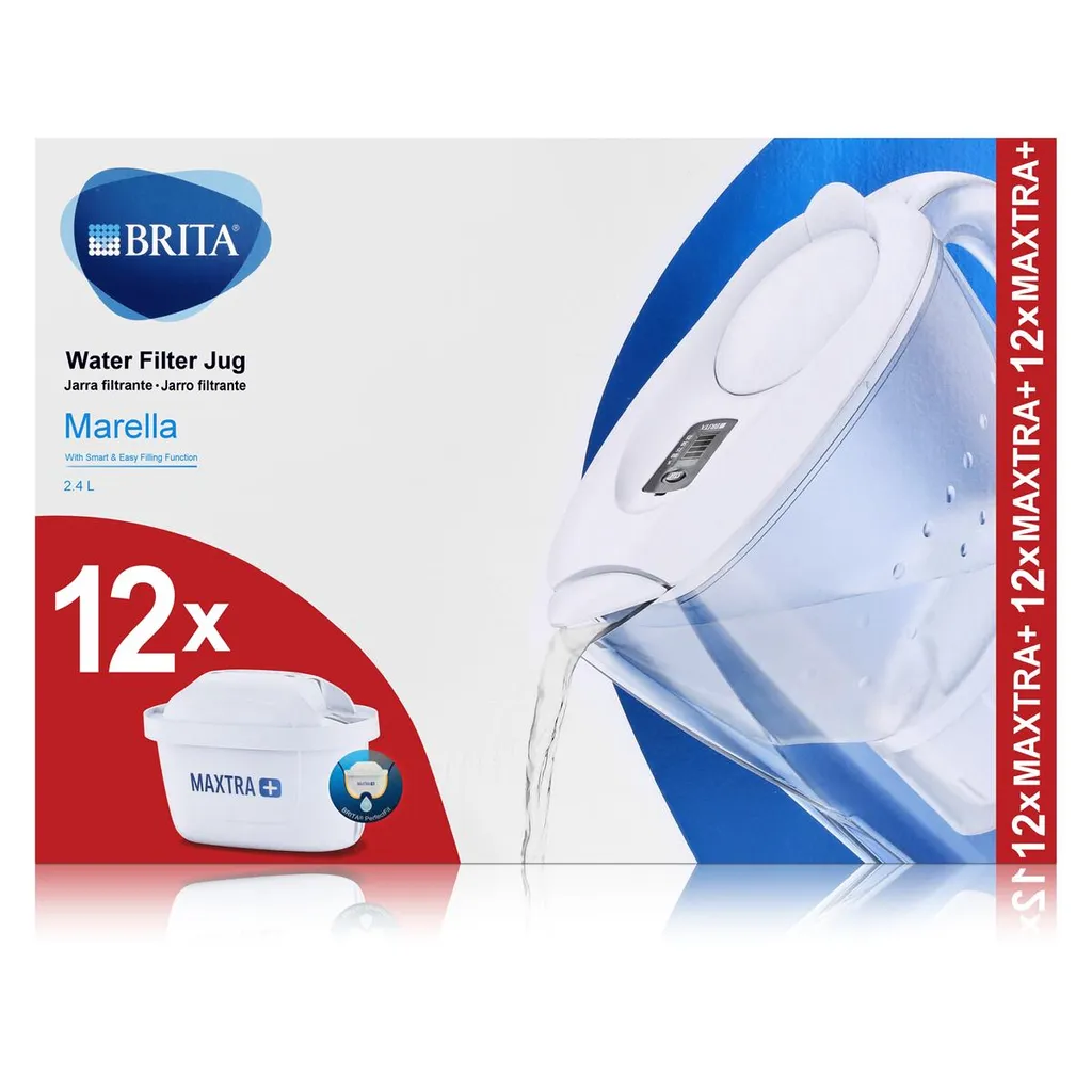 BRITA Wasserfilter Marella Weiss 2,4L & 12 Maxtra+ Kartuschen Filter (1er Pack) – Bild 5