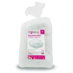 Itenga Bastelwatte Füllwatte Weiß, 1 Kg