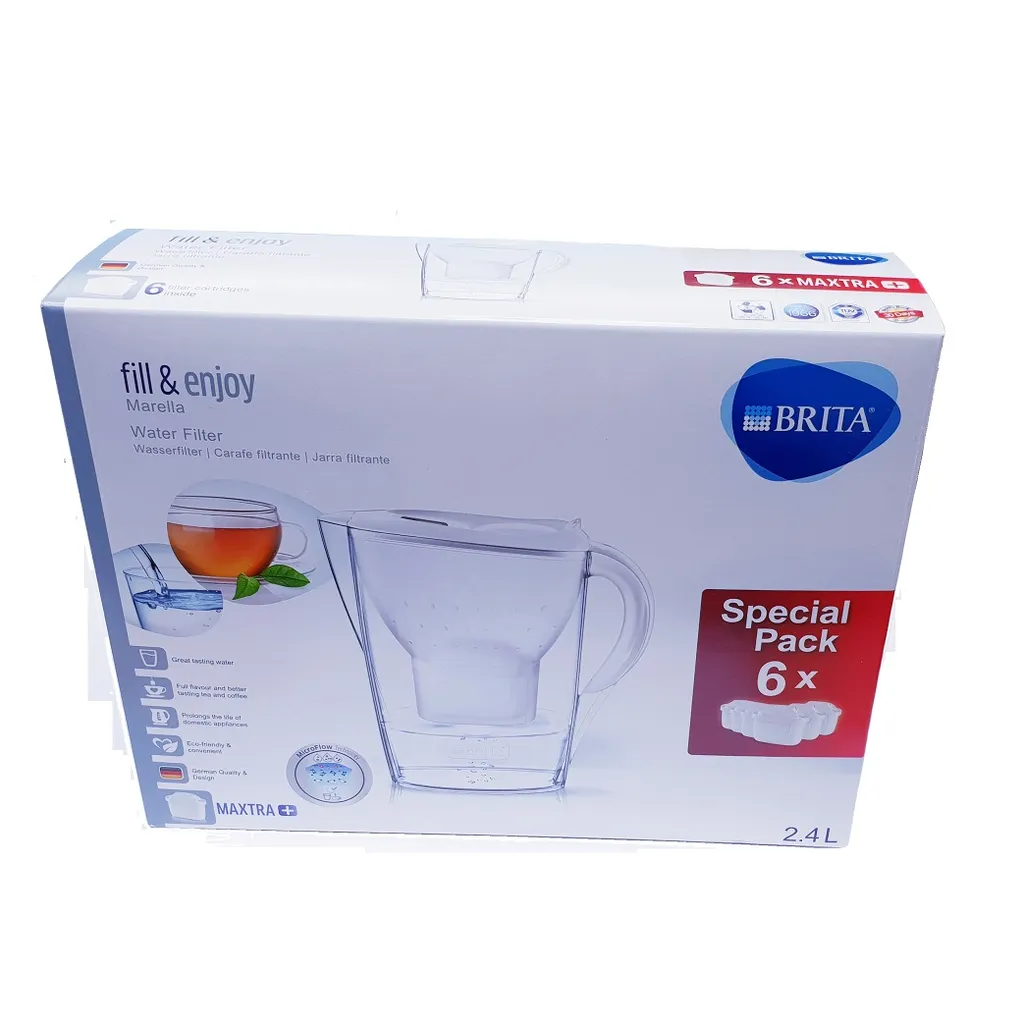 BRITA Wasserfilter Marella Im Vorratspack Mit 6 X Maxtra Kartuschen, Farbe Weiß – Bild 7