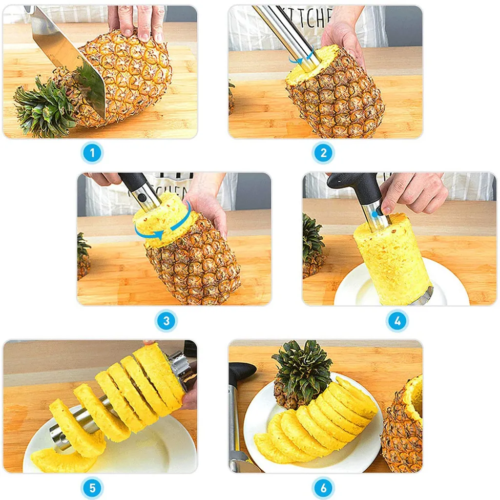 Mmgoqqt Ananasmesser – Ananasschäler Aus Edelstahl, Spülmaschinenfest – Ananasentkerner – Ananasentkerner Mit Scharfer Klinge – Bild 8