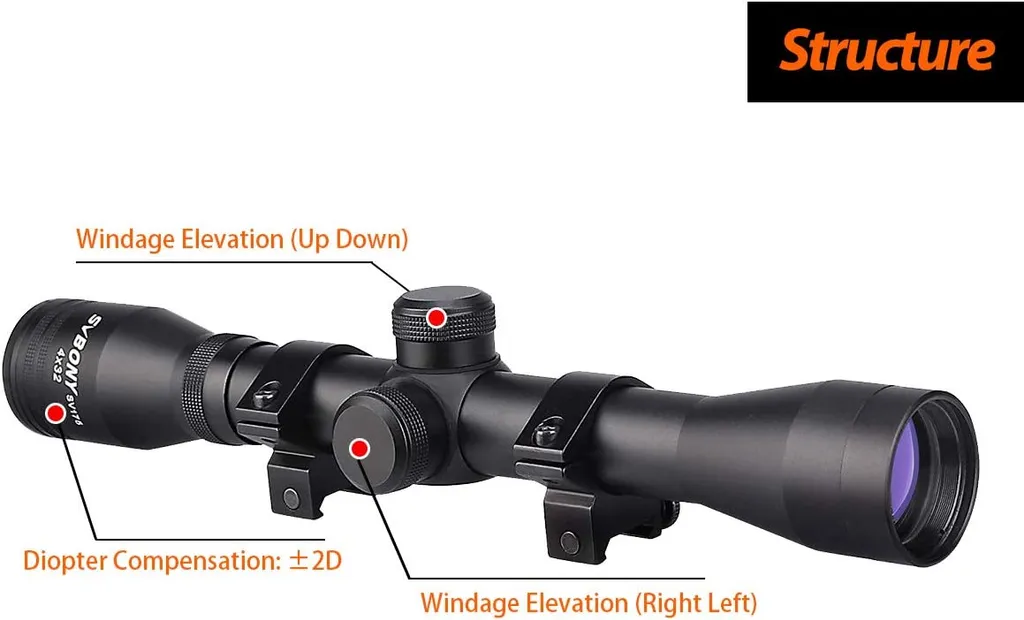 Svbony SV175 Monokulare Ferngläser 4x32 Zielfernrohr, Wasserdichtes Kratzfeste Beschichtung Zielfernrohr Mit 20 Mm Weaver Picatinny Fit Für Outdoor-Aktivitäten – Bild 5