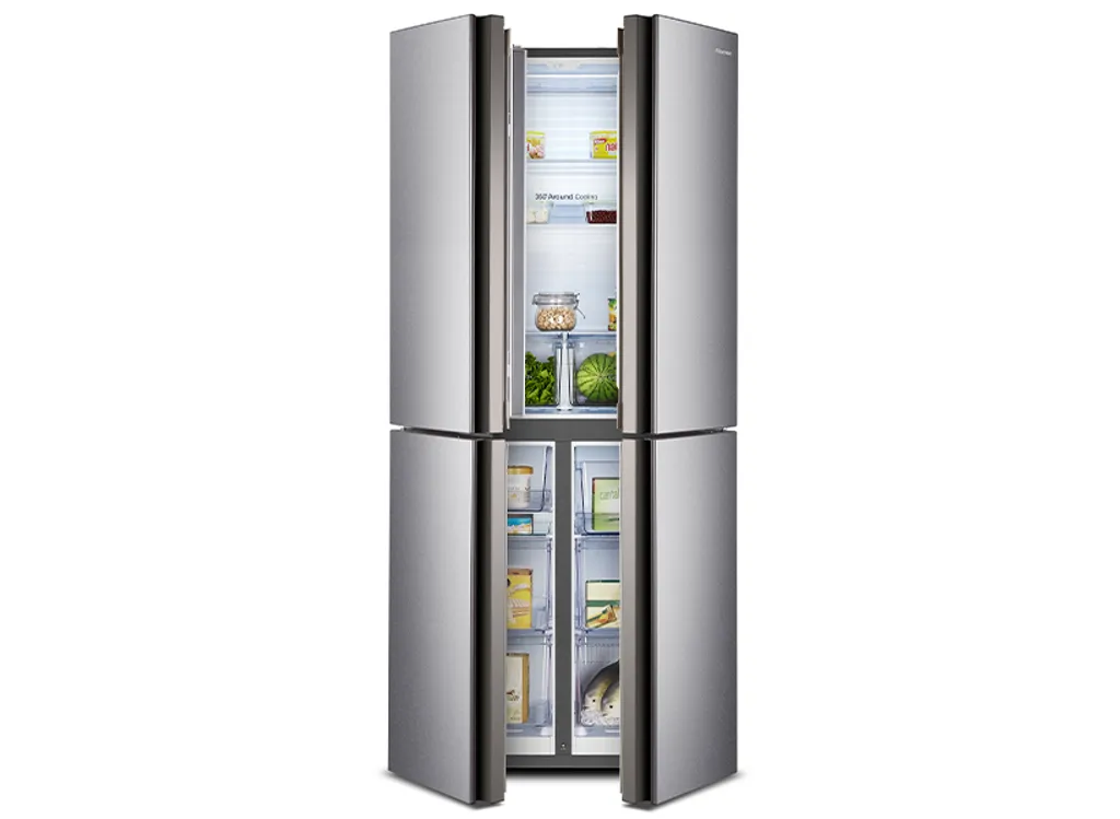 Hisense RQ515N4AC2 Cross Door Kühl-Gefrierkombination - NoFrostPlus - Multi Air Flow - SuperCool - Langlebiger Inverter - LED Display - Nettofassungsvermögen 427 L: Kühlteil 265 L / Gefrierteil 129 L - Super Cool - Edelstahl – Optik – Bild 9